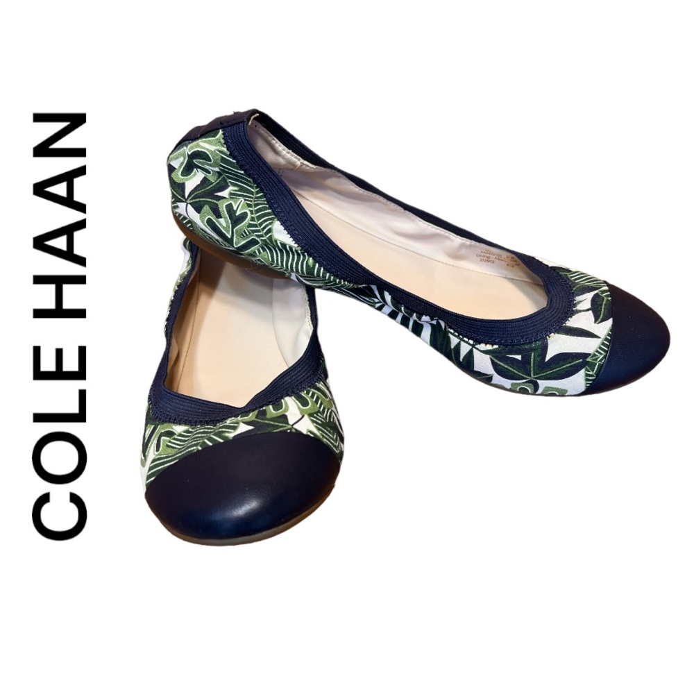 COLE HAAN Eldridge W13160 Women’s Blue and Green Tropical Ballet Flats 9B